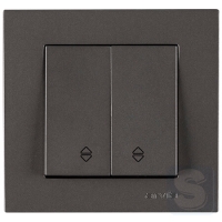 Выключатель двухклавишный ПРОХОДНОЙ Arvia Electric KAREN Антрацит (20 06 2000 211)